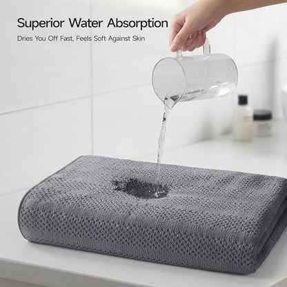 ecolook Microfiber Bath Towels Set of 2, 31 x 63 Inch Extra Large Bath Towel Set, Super Soft & Highly Absorbent, Quick Dry Lightweight Towels for Bathroom, Gym, Spa, Pool & Travel, Camel & Gray