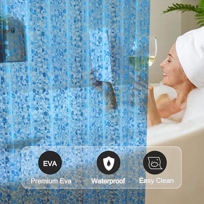 Shower Curtain Liner, 100% Waterproof Eva Shower Curtains with 3 Duty Heavy Bottom Magnets and 12 Rust Proof Grommets, 72x72 Weighted Shower Liner for Shower Stall, Bathtubs