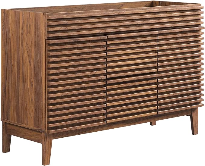 Modway Render 48" Double Sink Compatible (Not Included) Bathroom Vanity Cabinet in Walnut