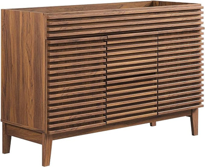 Modway Render 48" Double Sink Compatible (Not Included) Bathroom Vanity Cabinet in Walnut