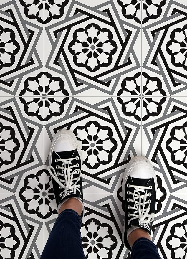 FloorPops Black Dakota Peel & Stick Floor Tiles, FP4282