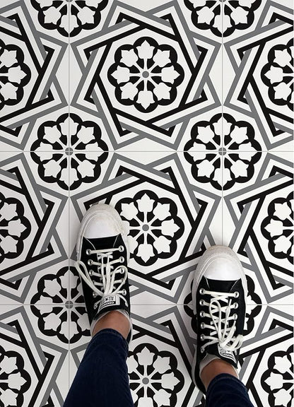 FloorPops Black Dakota Peel & Stick Floor Tiles, FP4282