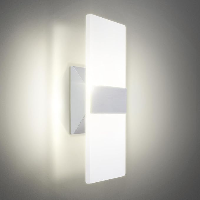 ASD 12 Inch Indoor LED Wall Sconce - 12W 2700K-5000K Dimmable Brushed Nickel Wall Sconce Lights for Living Room, Bedroom, Bathroom, Hallway - Modern Wall Sconces Hardwired, UL Interior Light