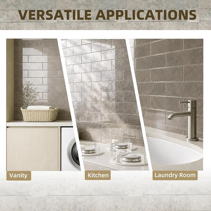 20PCS Peel and Stick Backsplash Tile, 3"x 9" Antique Mirror Glass Tile(Fog) | Self-Adhesive Subway Tile, Backsplash Tile for Kitchen/Bathroom/Living Room