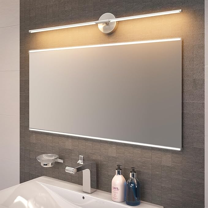 Hardwired Wall Sconces Set of Two,40In Sand Nickel Linear Bathroom Sconce 360° Rotate Modern Vanity Light Bar 3000K for Bedroom Living Room
