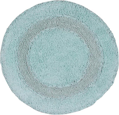 Home Weavers Radiant Collection 100% Cotton Bathroom Rugs Set, Bathroom Décor, Washable Rug, Extra Soft and Absorbent Bath Rug, Kitchen Mat, Bath Mat Set, Bath Floor Mat Non Slip, 22" Round, Sky Blue