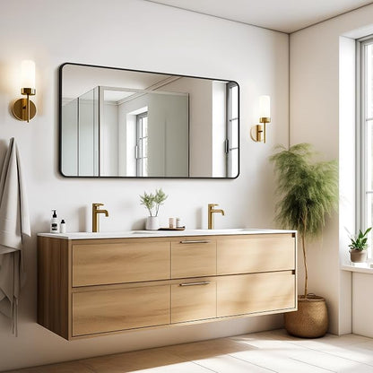 Vanity Bathroom Mirror, 30”x55” Black Bathroom Mirror for Over Sink | HD Tempered Glass, Anti-Rust Frame, Vertical or Horizontal, Wall Mirrors for Bathroom Sink, Living Room, Entryway, Bedroom