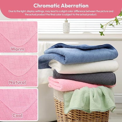 JML Bath Towels with Hanging Loop, 2 Pack, 27x55 in, Microfiber, Pink | Soft, Super Absorbent, Quick Dry, Lint-Free & Fade-Resistant, Lightweight Bathroom Towel for Daily Use