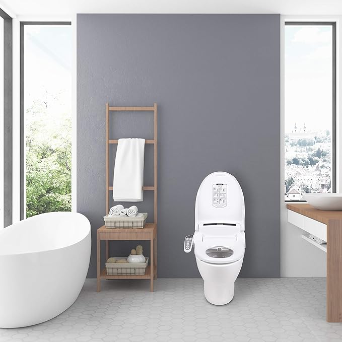 Lotus Bidet Seat ATS-800 Round, Heated Seat, Temperature Controlled Wash, Warm Air Dryer, Easy DIY Installation, Made in Korea