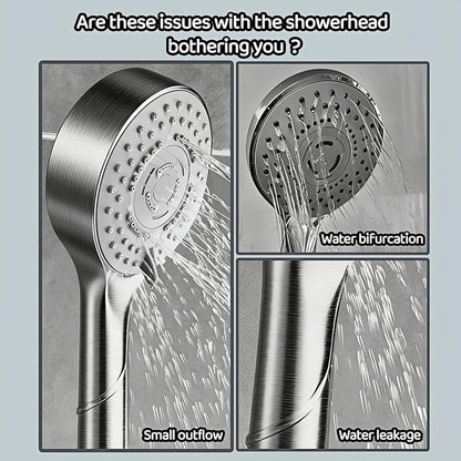 High Pressure Shower Head with 45 Self-Cleaning Nozzles, 360° Brass Ball Joint, Anti-Clogging & Leakproof, Powerful Jet for Low Water Pressure, SPA Rainfall Experience