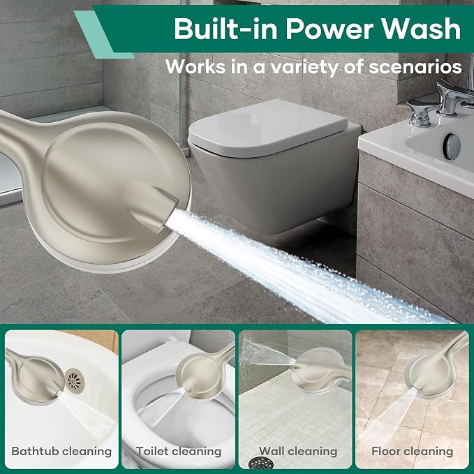 Shower Head with Handheld Spray Combo, Dual Rain Shower Head | High Pressure Performance, 10-Mode Spray Options, Replaceable Filter, Flexible 67" Hose, Durable Brushed Nickel Finish