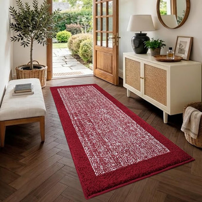 60x24 Long Bathroom Rugs Washable Non Slip, Red Bath Mat for Bathroom Floor Tub, Soft Absorbent Quick Dry Mats for Shower, Bathtub,Home Decor