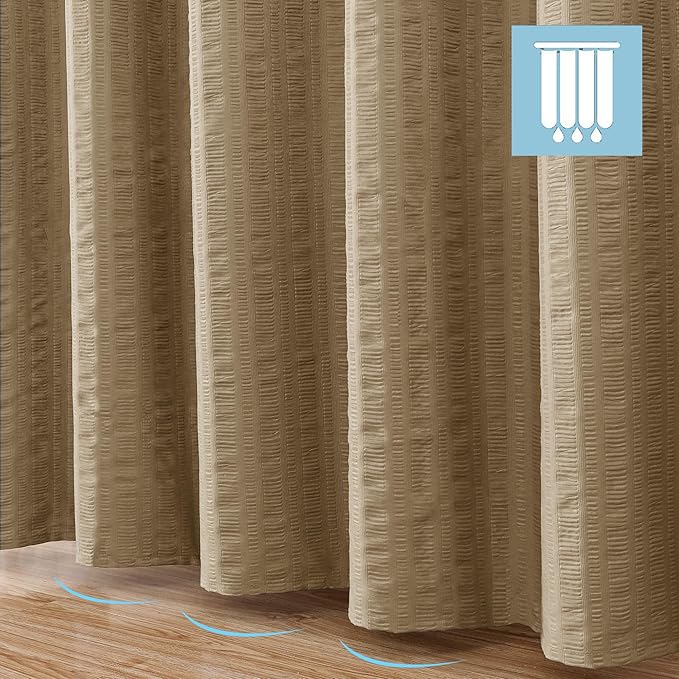 Aiyufeng Taupe Shower Curtain for Bathroom, Embossed Textured Fabric Shower Curtain for Bathroom - Soft Cloth & Hotel Spa, Machine Washable, 72X72, Taupe