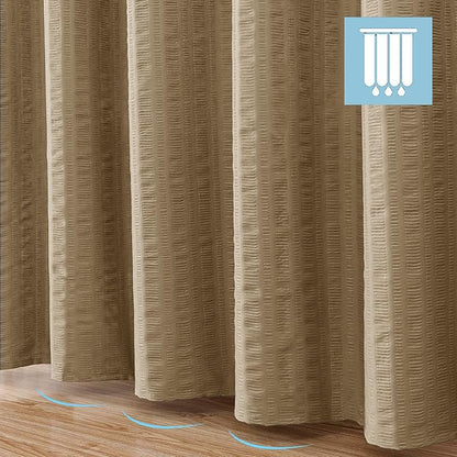 Aiyufeng Taupe Shower Curtain for Bathroom, Embossed Textured Fabric Shower Curtain for Bathroom - Soft Cloth & Hotel Spa, Machine Washable, 72X72, Taupe