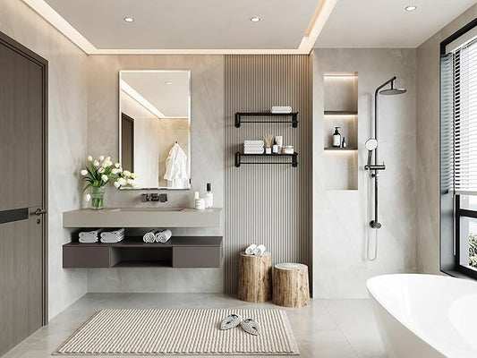 Bathroom Frameless Beveled Wall Mirror, 24"x48" Reactangle Beveled Mirror, Bathroom Wall Mirrors for Over Sink, Entryway, Bedroom, Living Room, Hangs Horizontally or Vertically