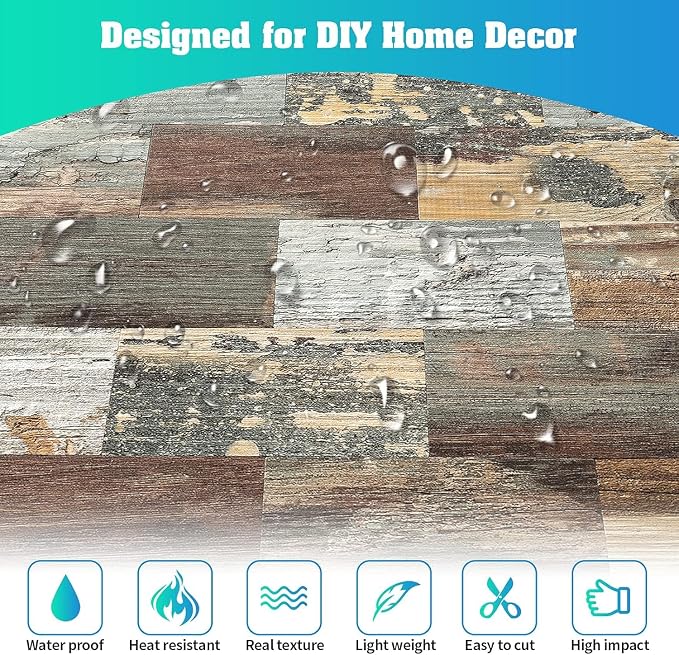 2026 New Upgrade Peel and Stick Backsplash Tile, Peel and Stick 11.34" X 11.57" Wall Tile for Kitchen, Bathroom, Fireplace, Laundry (Mix Rustic, 20 Packs)