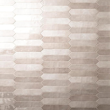 M S International Renzo Sterling Glossy Ceramic Picket Wall Tile for Bathroom, Kitchen Backsplash, Accent Wall, and Shower - Sample