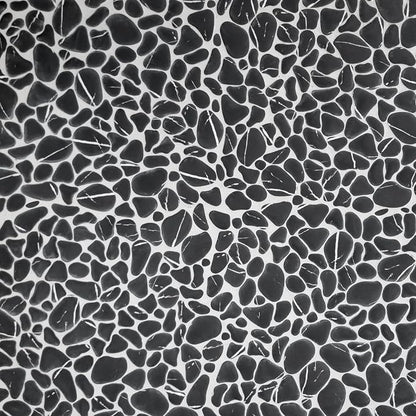 SUNWINGS 10-Sheet Pebble Tile for Shower Floor Border Kitchen Bathroom Backsplash, Black Marquina Recycled Glass Marble Stone Looks Wall and Floor Tile, Covers 7.9 Sq. Ft