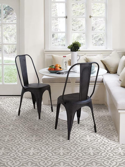 FloorPops FP3895 Emilia Peel & Stick Floor Tiles, Neutral (Pack of 6)