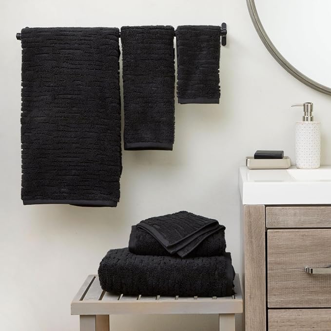 SKL Home CloudSoft Washcloth Set, 4-Piece, 100% Cotton Luxury, Slate | Premium spa-level quality. 520 GSM weight. Ultra plush & absorbent.