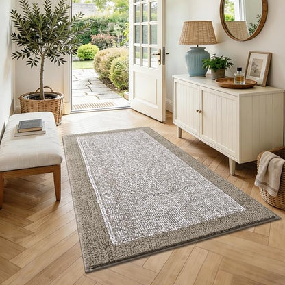 48x32 Large Bathroom Rugs Washable Non Slip, Bath Mat for Bathroom Floor Tub, Soft Absorbent Quick Dry Mats for Shower, Bathtub,Home Decor（Greige）