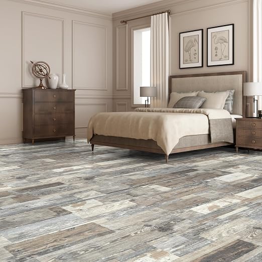 Art3d 36-Pack Wood Texture Peel and Stick Vinyl Flooring Tiles, Aged Wood | 18 & 54 sq.ft Options, Rigid Surface Hard Core, Waterproof, Self-Adhesive, Impact Resistant, Fit Indoor Household Spaces