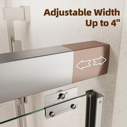 Royal Guard Double Sliding Shower Door,56-60" W x 70" H,Brush Nickel | Shower Doors with 6mm Clear SGCC Tempered Glass,Bypass Shower Enclosure,Nano Coating Easy Clean&Waterproof&Adjustable Width