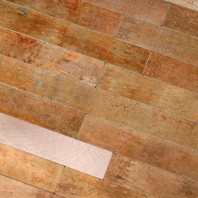 Yipscazo 40 Sheets PVC Wall Tiles Stick on Tiles for Backsplash Kitchen, Bathroom, Laundry Room, Camper, Fireplace (6'' X 12'', Copper Metal)