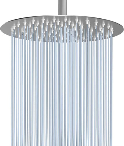 Voolan Rain Shower Head, High Pressure High Flow All Metal Rainfall Shower Head, Ultra-Thin Design-Pressure Boosting, Universal Wall and Ceiling Mount (10 Inch, Brushed Nickel)