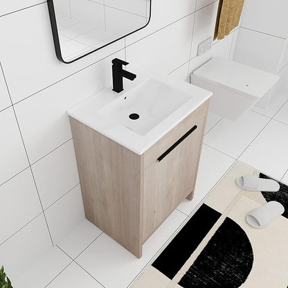 24" Modern Bathroom Vanity with Two Door and Sink (PLO, 24 * 18)
