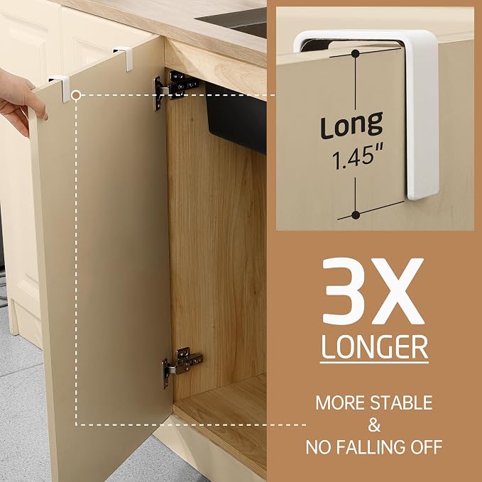 KES Over Cabinet Door Towel Bar Fit 1" Thick, Kitchen Towel Holder, White | Anti-Wobble Stable Fit, Scratchproof, Kitchen Towel Rack for Dish Hand Towels, Cabinet Towel Holder, 2 Pack, KTH500S26-WH-P2