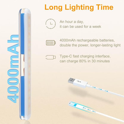 Benreom 2 Pack Rechargeable Vanity Lights for Mirror, LED Stick On Light | Adjustable LED Mirror Lights with Color, Brightness and Angle Control for Makeup Mirrors, Bathroom Vanity and Daily Beauty