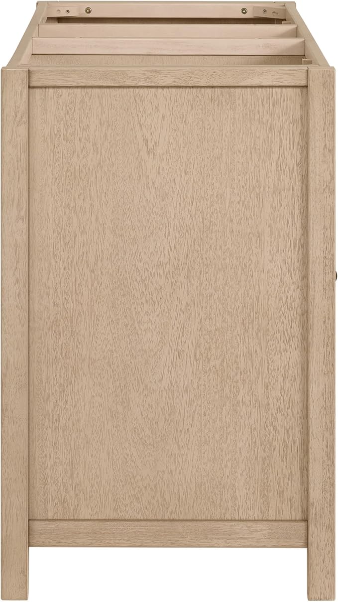 Alaterre Furniture Lucca Bathroom Vanity - Freestanding Cabinet Without Sink - 60 Inch Wood Bathroom Vanity with Soft-Close Doors and Three Drawers - for Double Sink Cabinet (Natural)