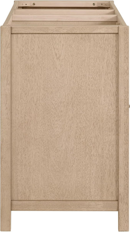 Alaterre Furniture Lucca Bathroom Vanity - Freestanding Cabinet Without Sink - 60 Inch Wood Bathroom Vanity with Soft-Close Doors and Three Drawers - for Double Sink Cabinet (Natural)