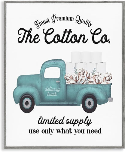 Stupell Industries 'Toilet Paper Cotton Truck', Framed Giclee Art, Gray, 16 x 20 Inches, Easy to Hang and Sturdy, Made in USA, by Lettered and Lined