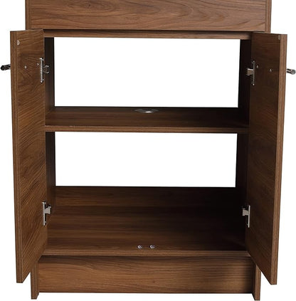 36" Bathroom Vanity with Sink, 36 Inch Freestanding Bathroom Vanity, Single Sink Bathroom Vanity Combo, Modern Bathroom Vanity, Brown Floor Standing Cabinet Set(BRE101, 36 * 18)