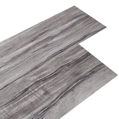 INMOZATA 36-Pack Peel and Stick Floor Tile Vinyl Flooring (Grayish) | 54 Sq.Ft, Waterproof, Heat-resistant, Wood Grain, Strong Adhesive, DIY Flooring for Bedroom Living Room Bathroom Kitchen RV