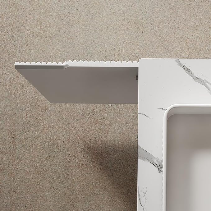 30" Bathroom Vanity with Sink, Modern Bathroom Storage Cabinet with Black Rectangular Ceramic Basin and Sintered Stone Countertop, Soft Closing Door, Freestanding Bathroom Vanities, White