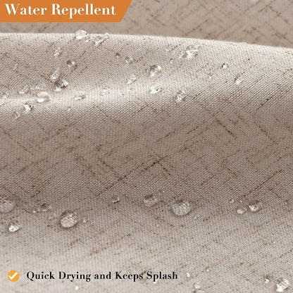 Extra Long Linen Shower Curtain for Bathroom 96 Inch Long Taupe Burlywood | 8ft Ceiling to Floor Weighted Bath Curtains Set with Hook, Neutral Boho Farmhouse, Simple Luxury Shower Decor, 1 Panel, 72x96