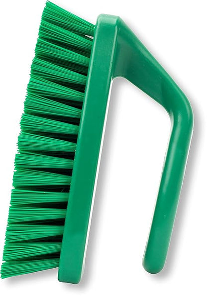 SPARTA Scrub Brush with Iron Shaped Handle and Stiff Bristles, Heavy Duty Scrubber Brush for Kitchen, Bathroom, Shower, Tile, Sink, Carpet and Bakepans, Polypropylene, 6 Inches, Green