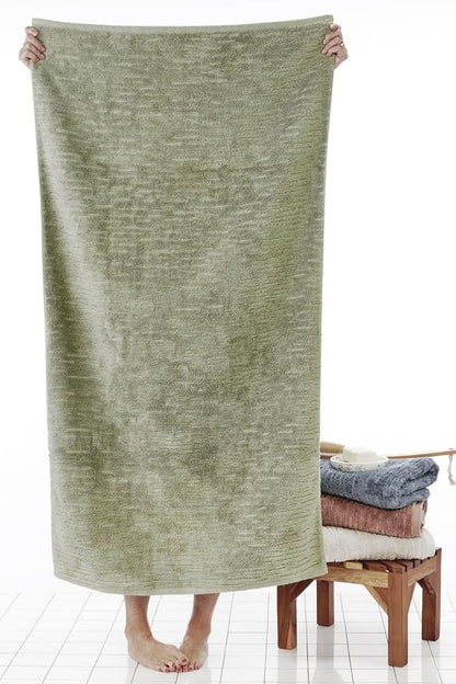 SKL Home CloudSoft Bath Towel, 100% Cotton Luxury, Sage | Premium spa-level quality. 600 GSM weight. Ultra plush & absorbent.