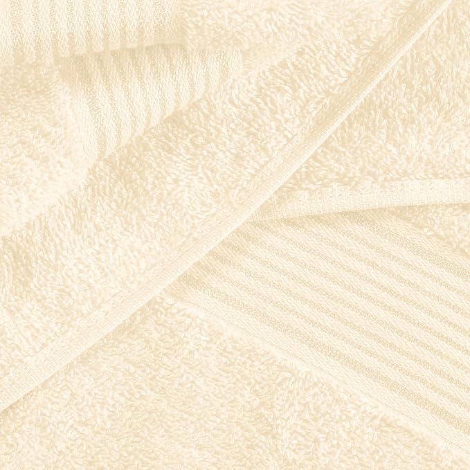 Cotton 2 Pack Oversized Bath Towel Set 28x55 inches, Large Bath Towels, Ultra Absorbant Compact Quickdry & Lightweight Towel, Ideal for Gym Travel Camp Pool - Ivory