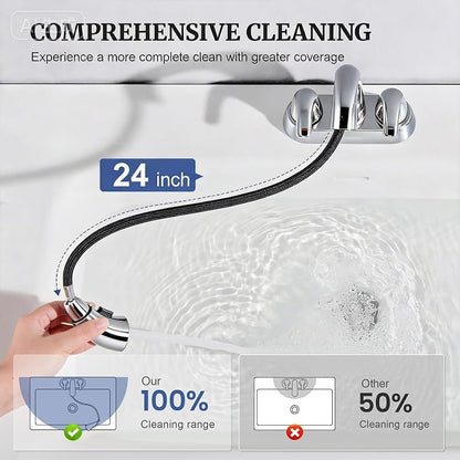 Bathroom Sink Faucet with Sprayer, 4 Inch Faucet Chrome with Pop Up Drain | Ultimate Unicorn Centerset Pull Down Vanity Faucets 3 Hole- Two Handle Modern Washbasin Tap Set for Rv Lavatory Restroom