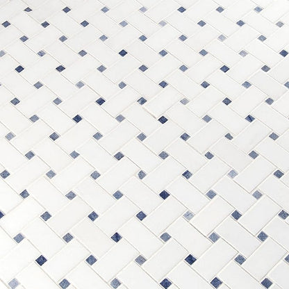 MSI Azula 12 in. x 12 in. Polished Marble Basketweave Tile for Kitchen Backsplash, Wall Tile for Bathroom, Shower Wall