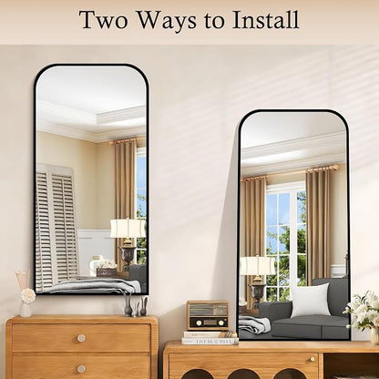 COFENY Bathroom Mirror, 18x36 inch Black Rectangle Wall Mounted Mirror with Thin Frame, Bathroom Vanity Mirrors for Over Sink, Entryway, Living Room, Bedroom