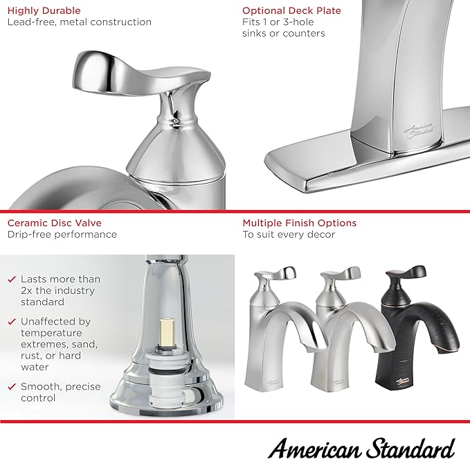 American Standard 7413101.278 Chatfield Single Hole Single-Handle Bathroom Faucet, 1.2 GPM, Legacy Bronze (Oil Rubbed)