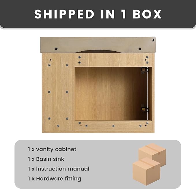 28" Floating Bathroom Vanity with Sink Combo,28 Inch Floating Vanity,Modern Single Sink Bathroom Vanity Combo,Oak Wall Mounted Cabinet Set