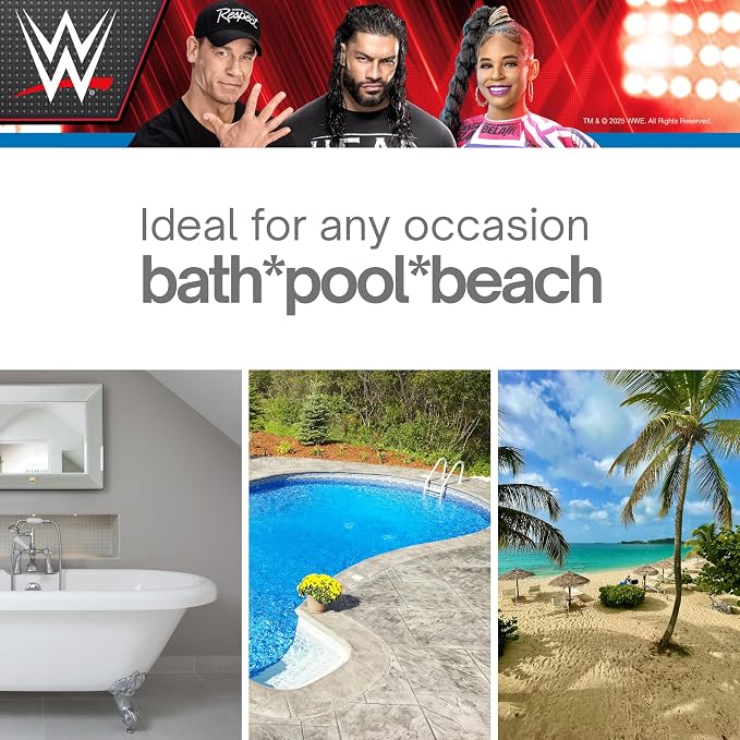 WWE Wrestling Kids Super Soft Bath/Pool/Beach Soft Cotton Terry Hooded Towel Wrap, 24 in x 50 in, (100% Officially Licensed Product) By Franco