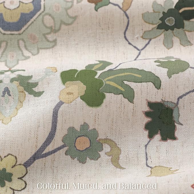 Boho Floral Shower Curtain, Vintage Cottage Core Shower Curtains for Bathroom, 72Wx72H Inch