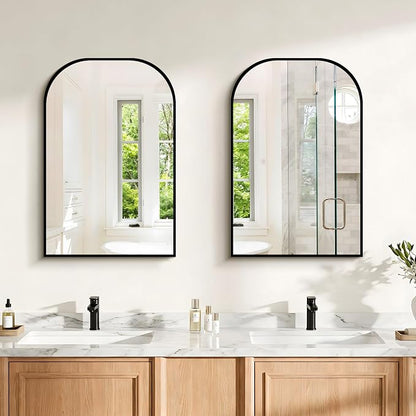 COFENY Bathroom Mirror, 20x30 inch Black Rectangle Wall Mounted Mirror with Thin Frame, Bathroom Vanity Mirrors for Over Sink, Entryway, Living Room, Bedroom